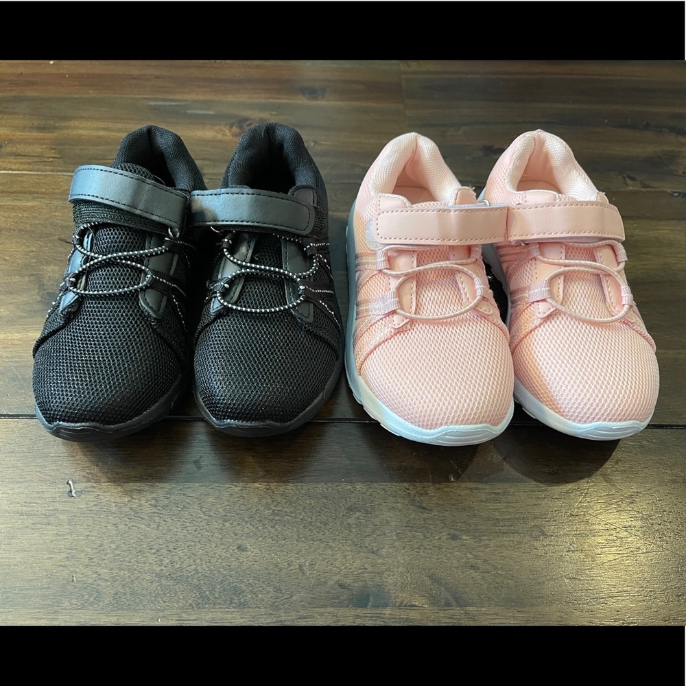Girls size 11 sneaker double set. Pink and Black